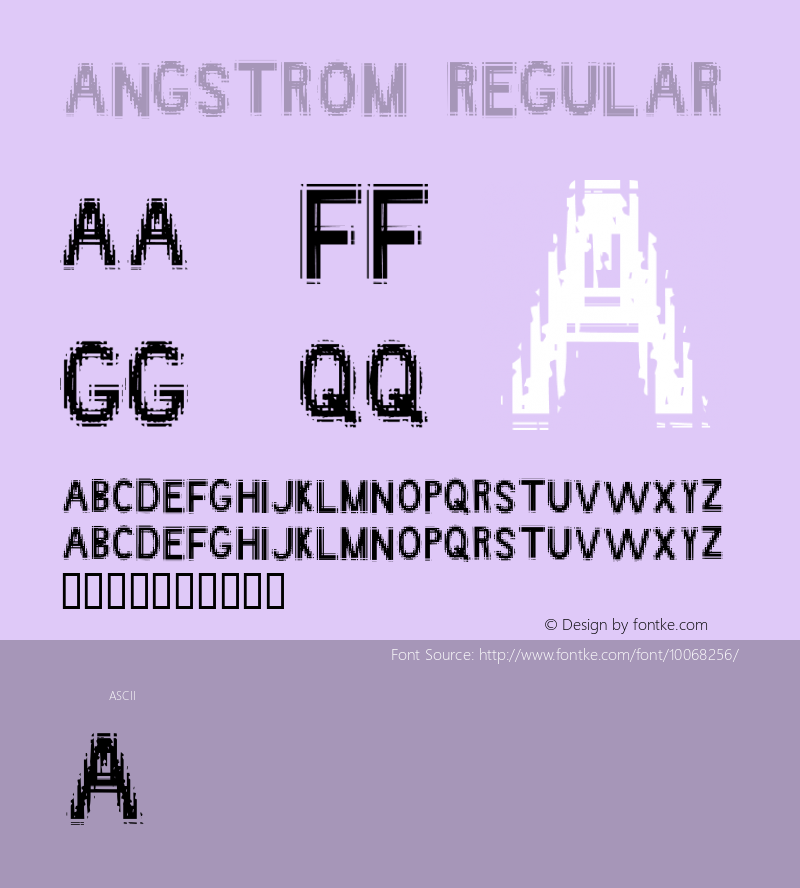 Angstrom Regular Frog: Anstrom Revision 0 Font Sample