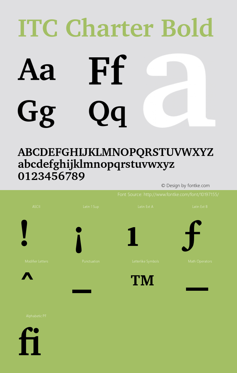 ITC Charter Bold 003.001 Font Sample