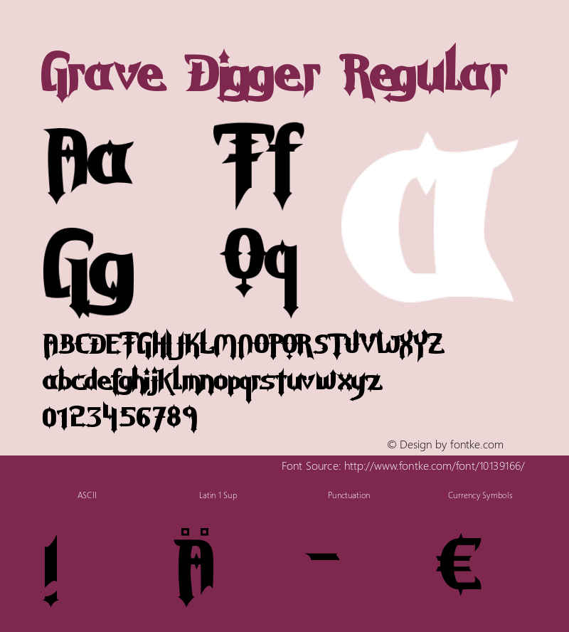 Grave Digger Regular Fontmaker 1.2 (03.05.99) Font Sample