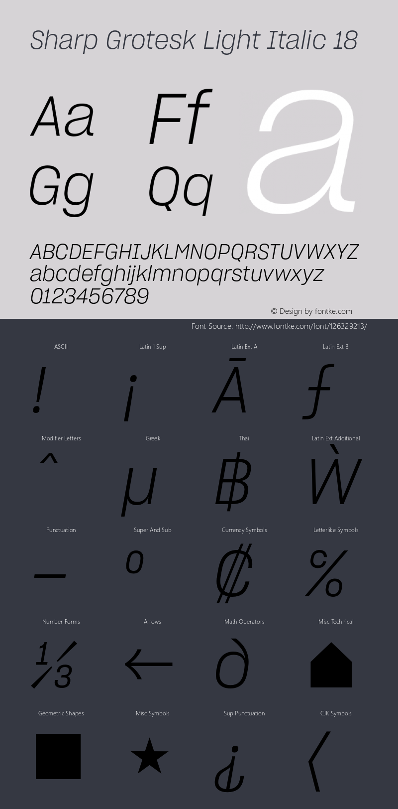 Sharp Grotesk Light Italic 18 Version 1.003 Font Sample