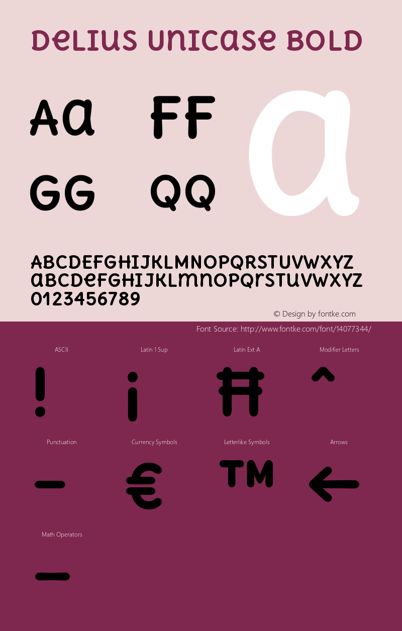 Delius Unicase Bold Version 1.001 Font Sample