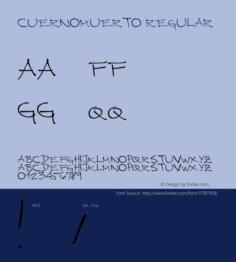 CUERNOMUERTO Regular Version 1.0 Font Sample