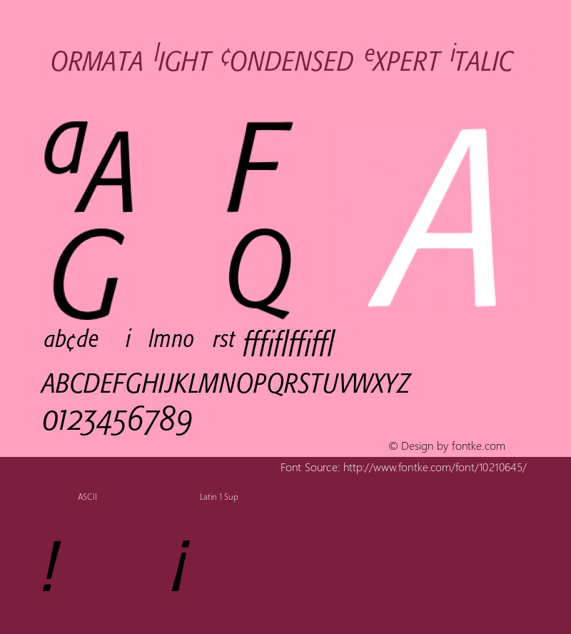 Formata Light Condensed Expert Italic 001.000 Font Sample