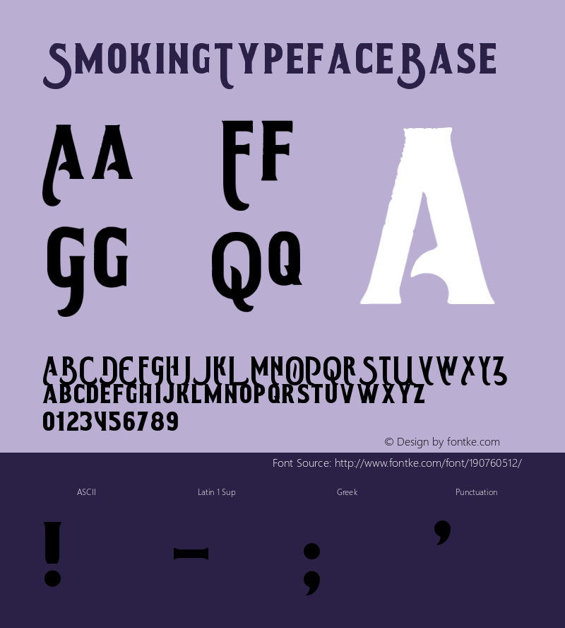 ☞Smoking Typeface Base Version 1.00 November 5, 2016, initial release;com.myfonts.easy.gleb-guralnyk.smoking-typeface.base.wfkit2.version.4Hk9图片样张