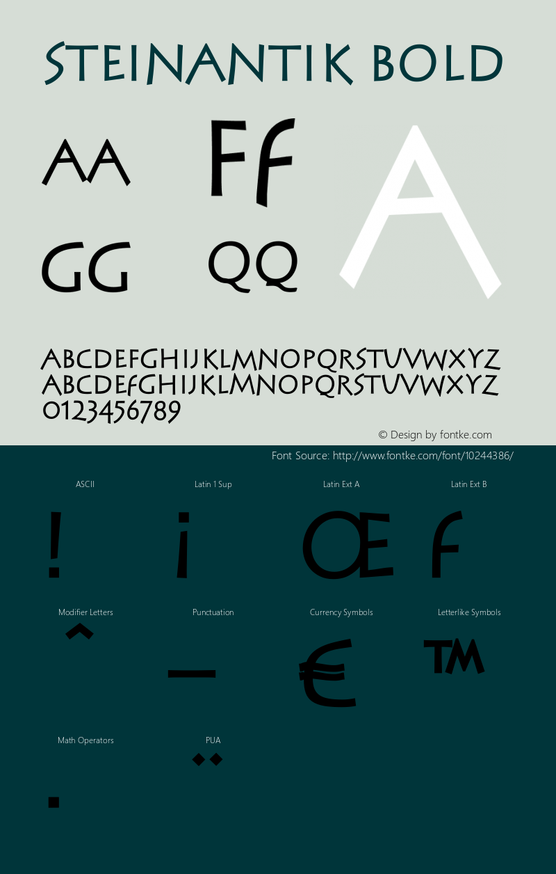 SteinAntik Bold 1.0 2003-10-09 Font Sample