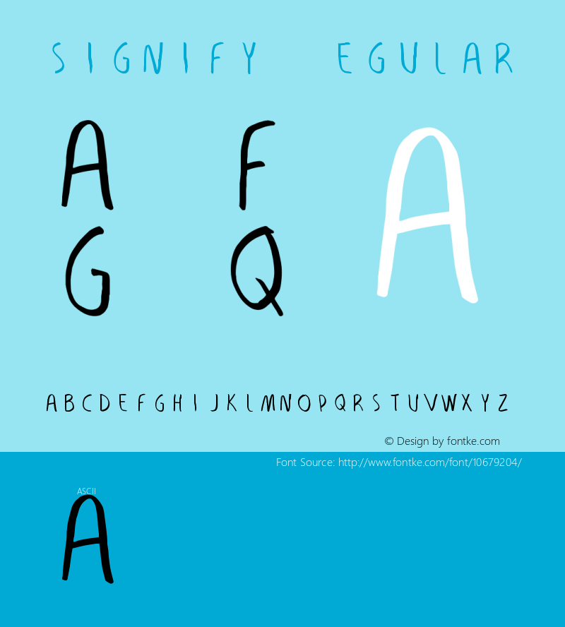 signify Regular Version 1.0 Font Sample