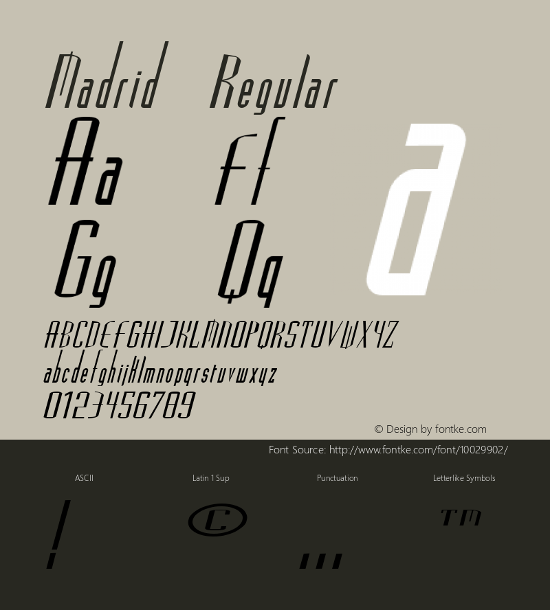 Madrid Regular Altsys Metamorphosis:5/9/92 Font Sample