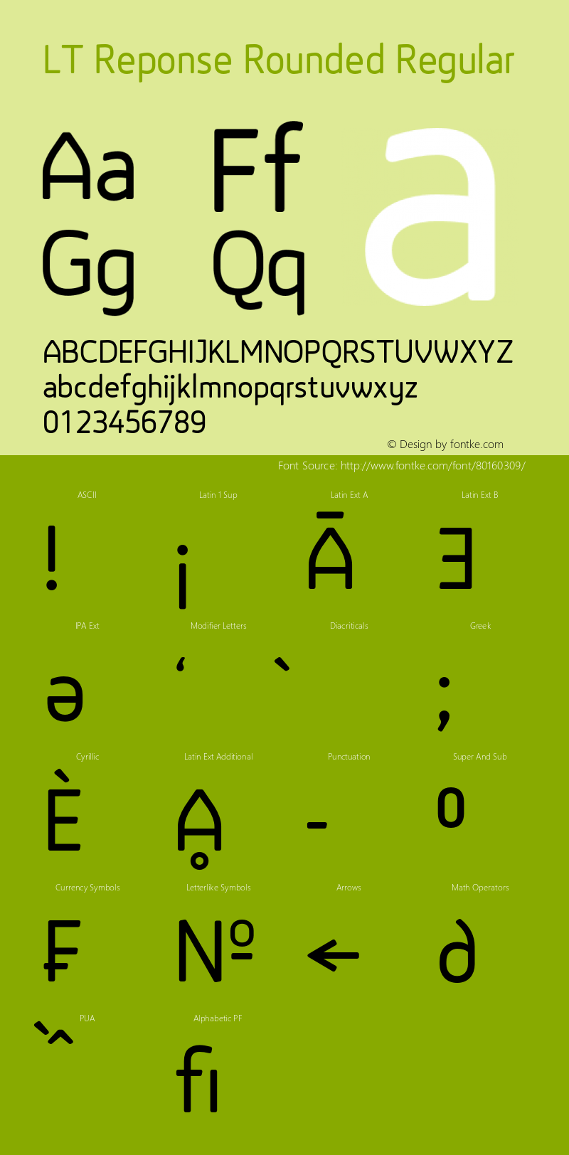 LTReponse Rounded Version 1.00 August 4, 2020, initial release Font Sample