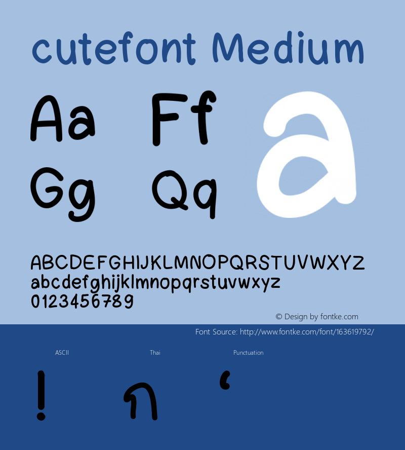 cutefont Version 001.000 Font Sample