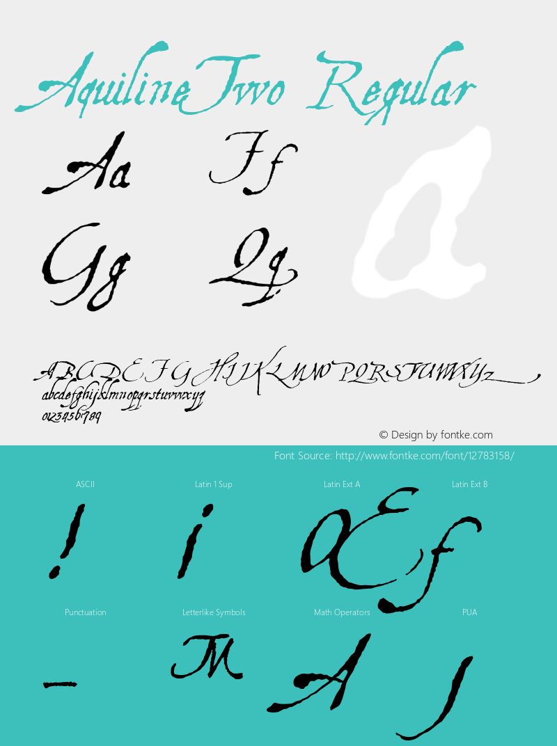 AquilineTwo Regular 1.0 2004-11-06 Font Sample