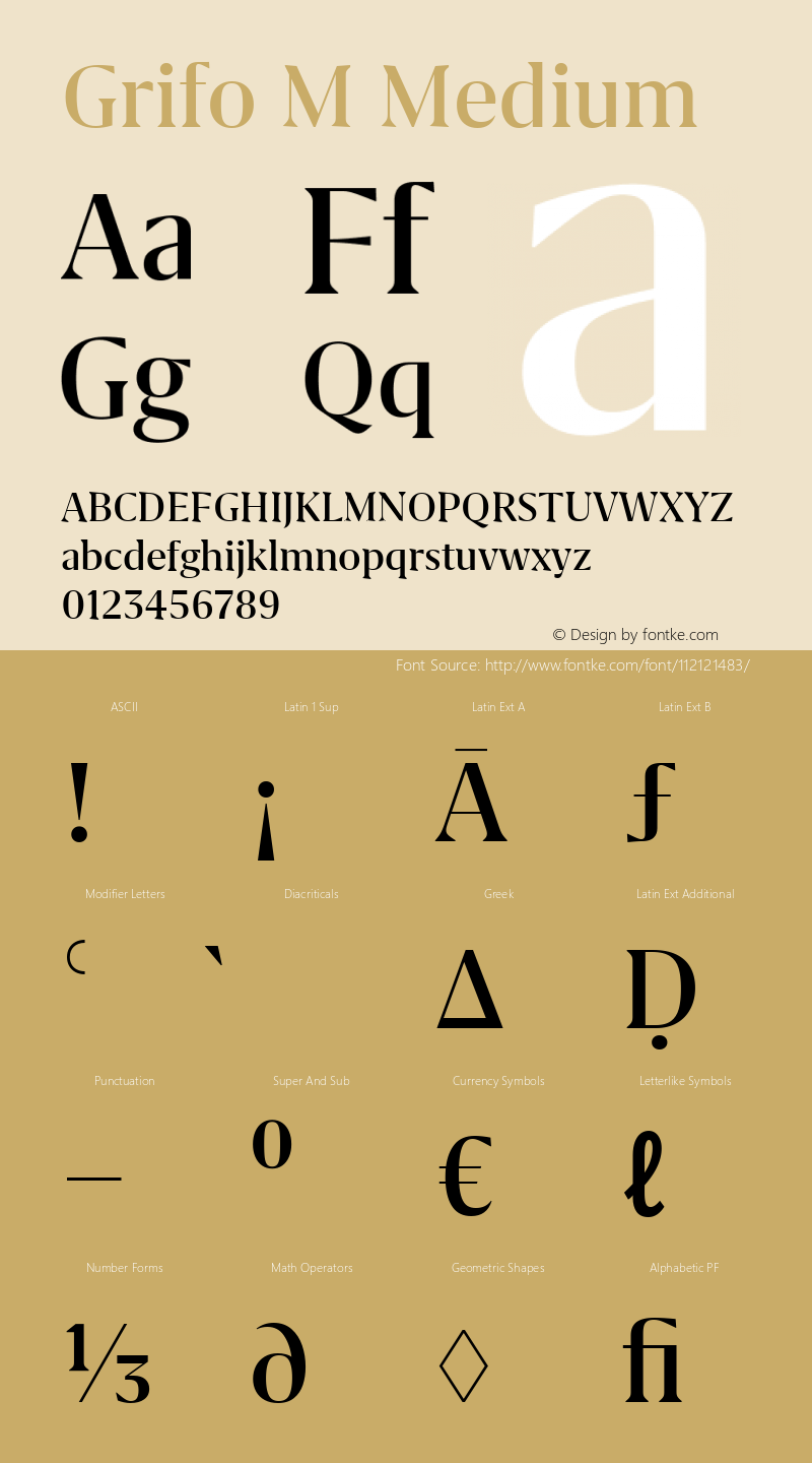 Grifo M Medium Version 2.001 Font Sample