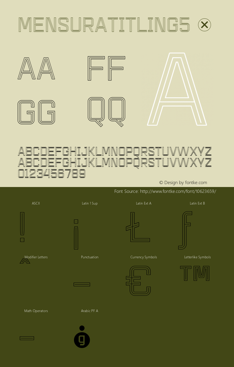 MensuraTitling5 ☞ Version 001.001 ;com.myfonts.graviton.mensura-titling.5.wfkit2.438P Font Sample