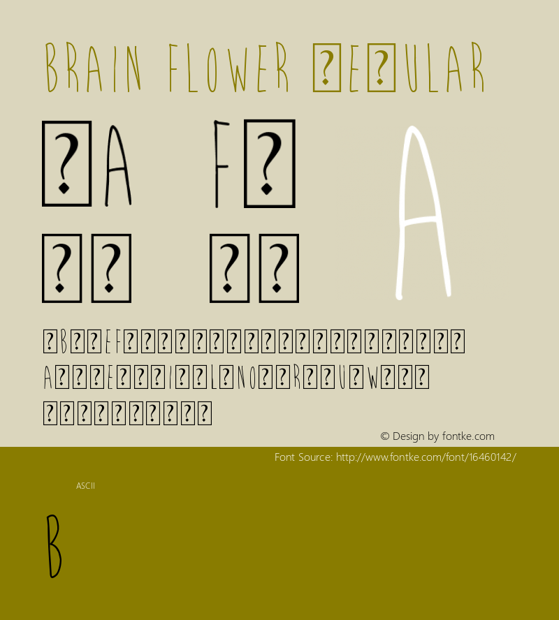 Brain Flower Regular Version 2.00 Font Sample