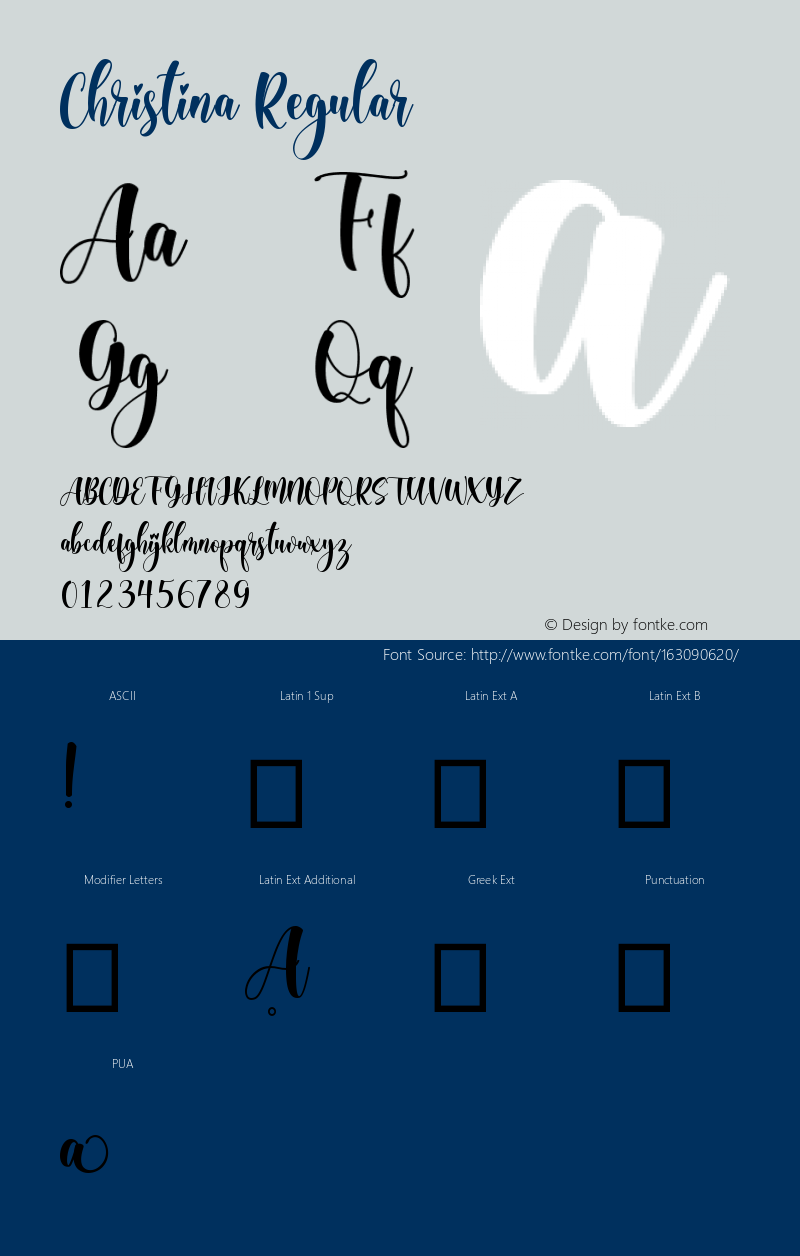 Christina Version 001.000 Font Sample