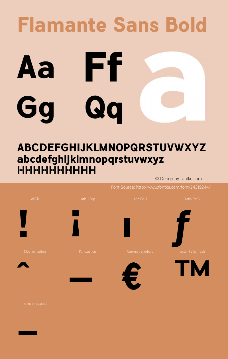 FlamanteSansBold Version 1.186; ttfautohint (v1.6) Font Sample