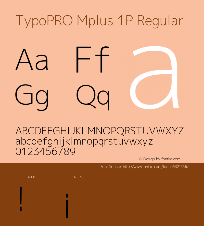 TypoPRO Mplus 1P Regular Version 1.059 Font Sample