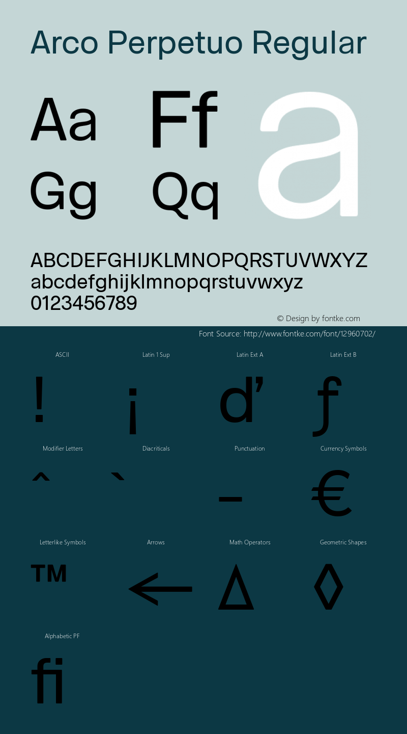 Arco Perpetuo Regular Version 1.0 Font Sample