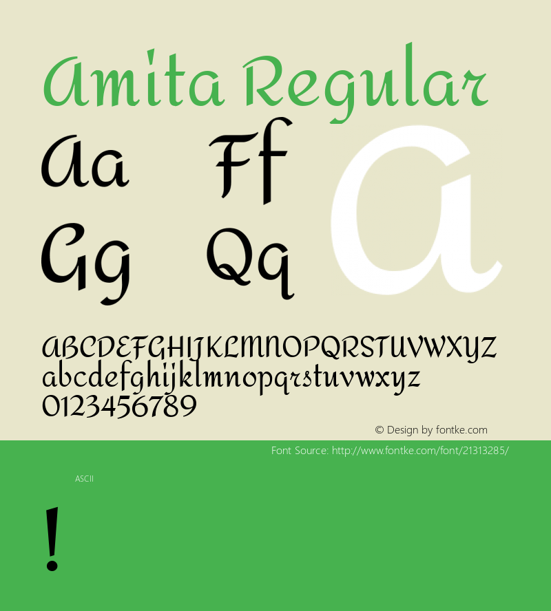 Amita Regular  Font Sample
