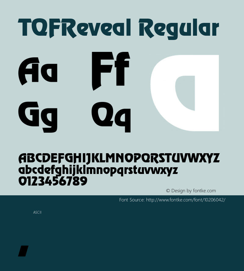 TQF_Reveal Regular Unknown Font Sample