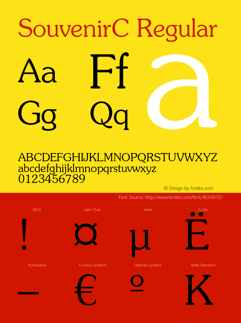 SouvenirC Regular OTF 1.0;PS 1.000;Core 116;AOCW 1.0 161 Font Sample