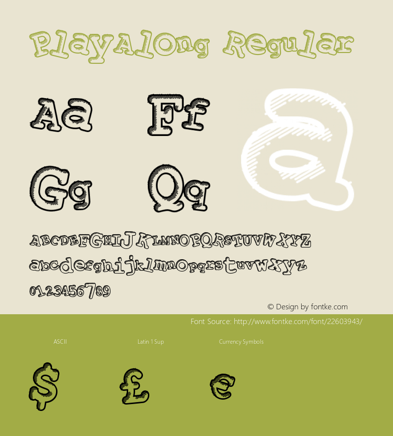 PlayAlong Version 1.00 February 18, 2014, initial release Font Sample