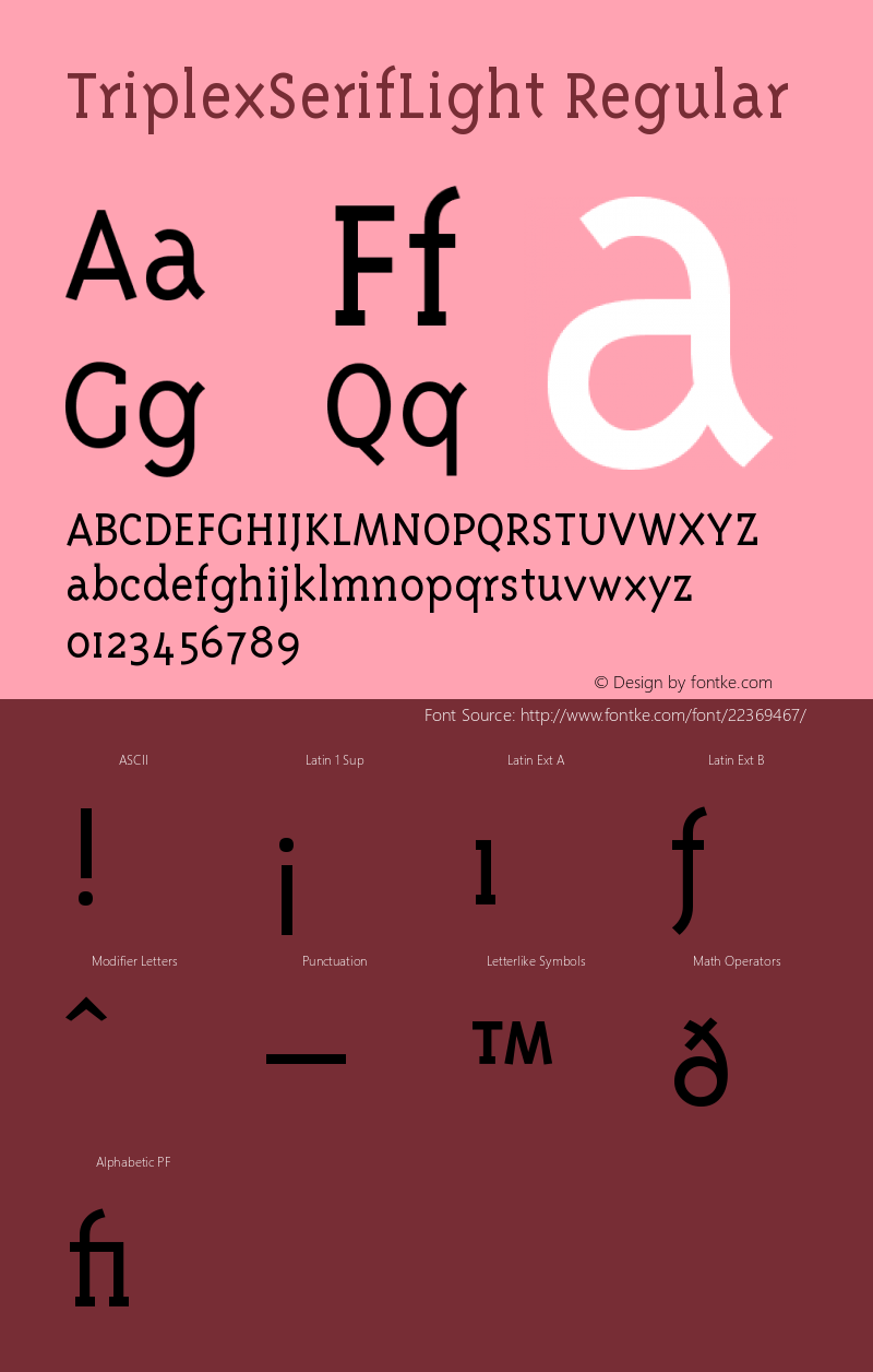 TriplexSerifLight 001.000 Font Sample