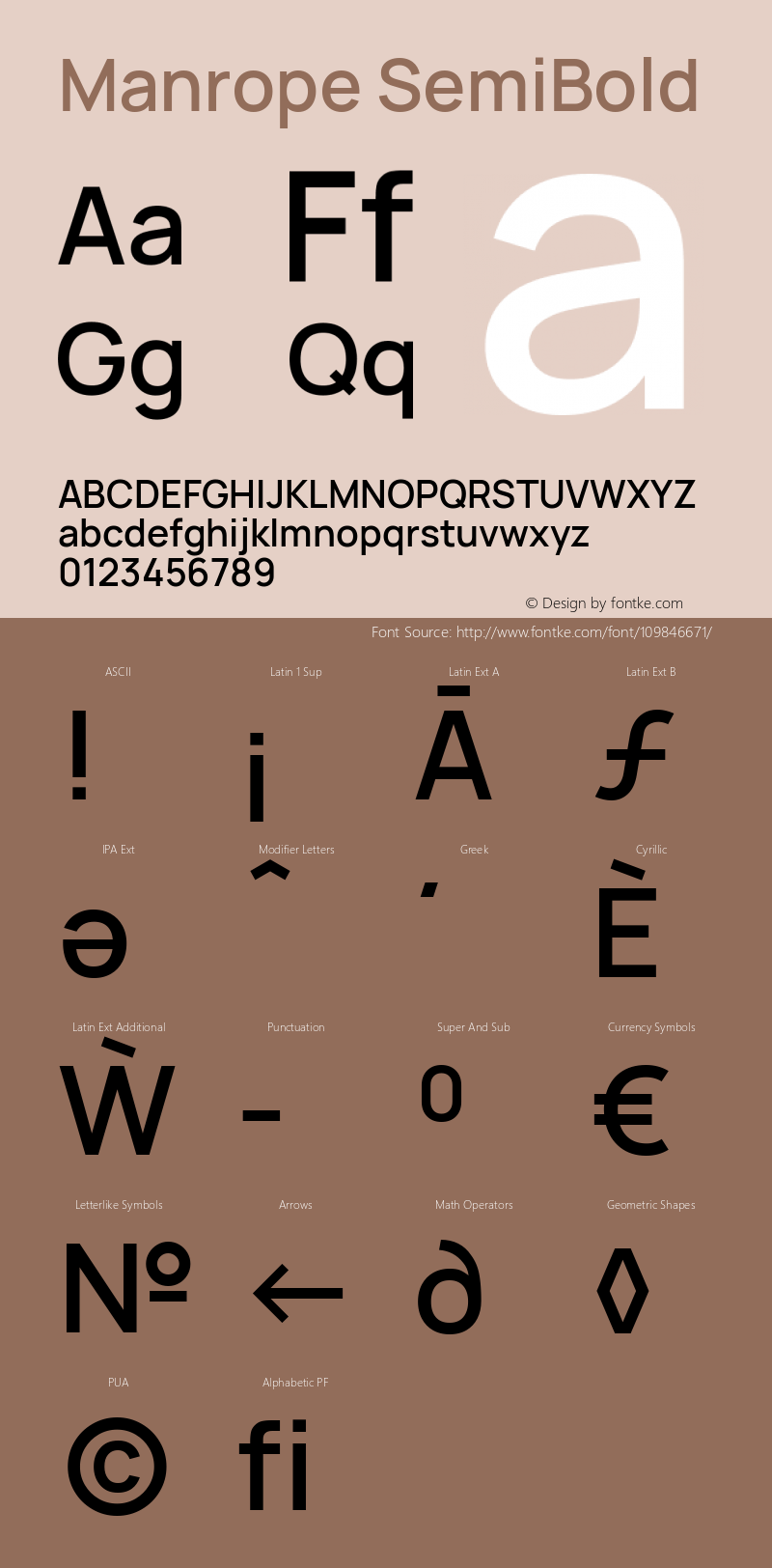 Manrope SemiBold Version 4.002 Font Sample