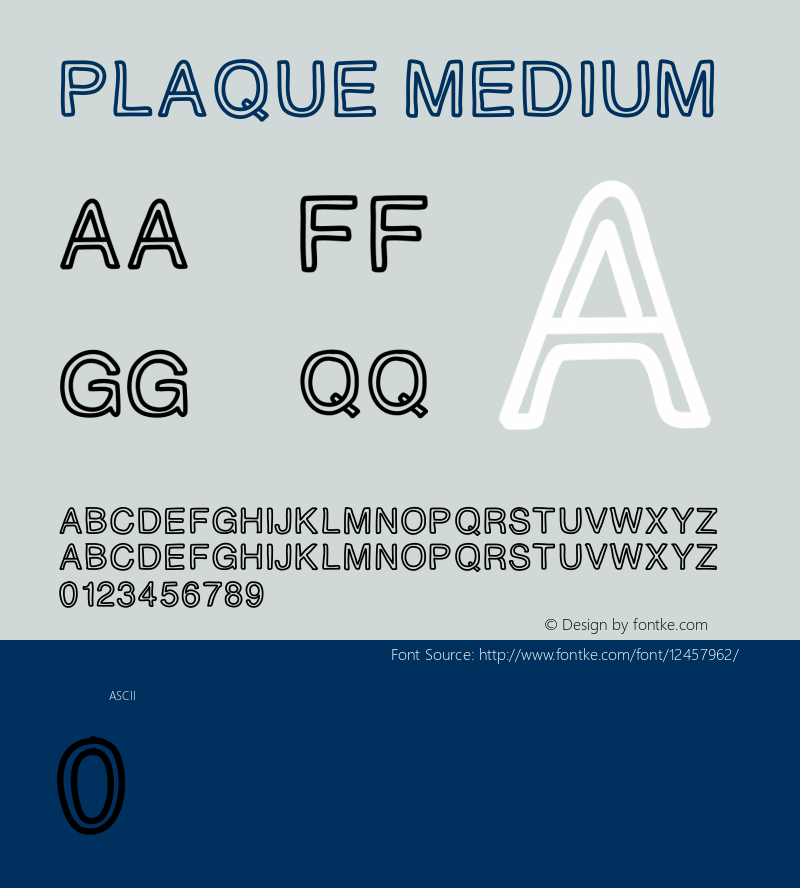 PLAQUE Medium Version 001.000 Font Sample