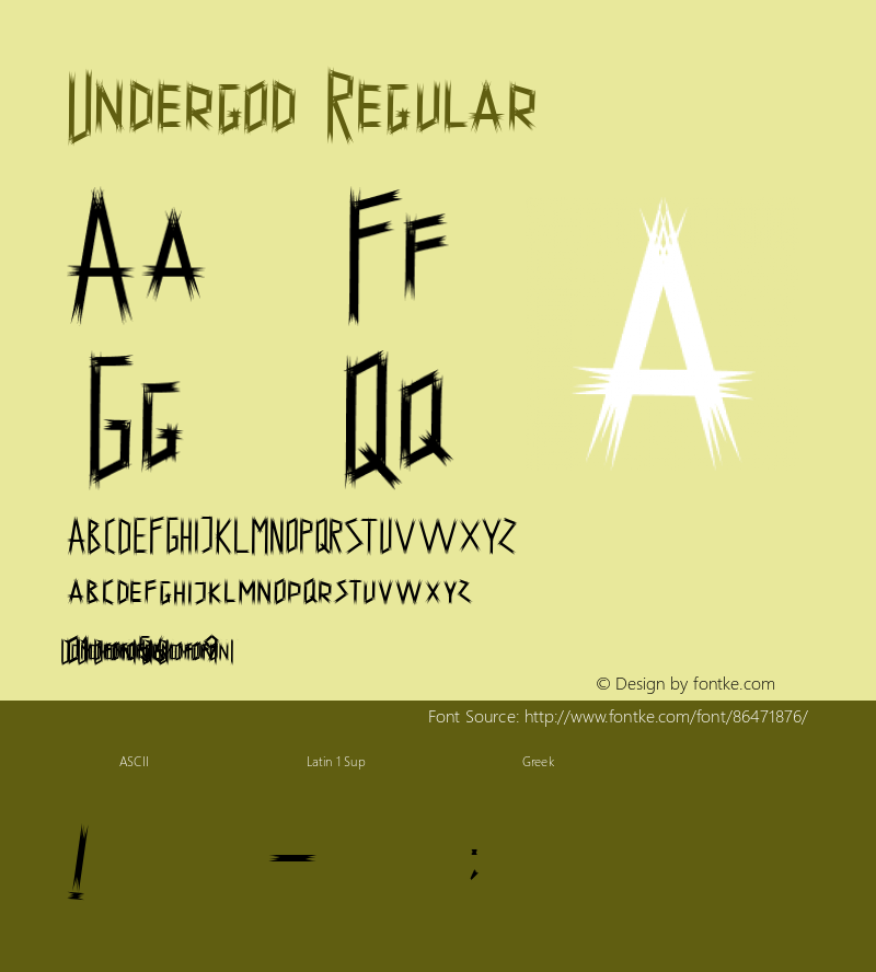 Undergod Version 1.00;October 5, 2020;FontCreator 11.5.0.2422 64-bit Font Sample