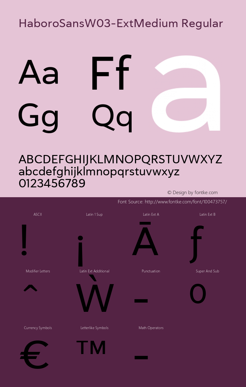 Haboro Sans W03 Ext Medium Version 1.00 Font Sample