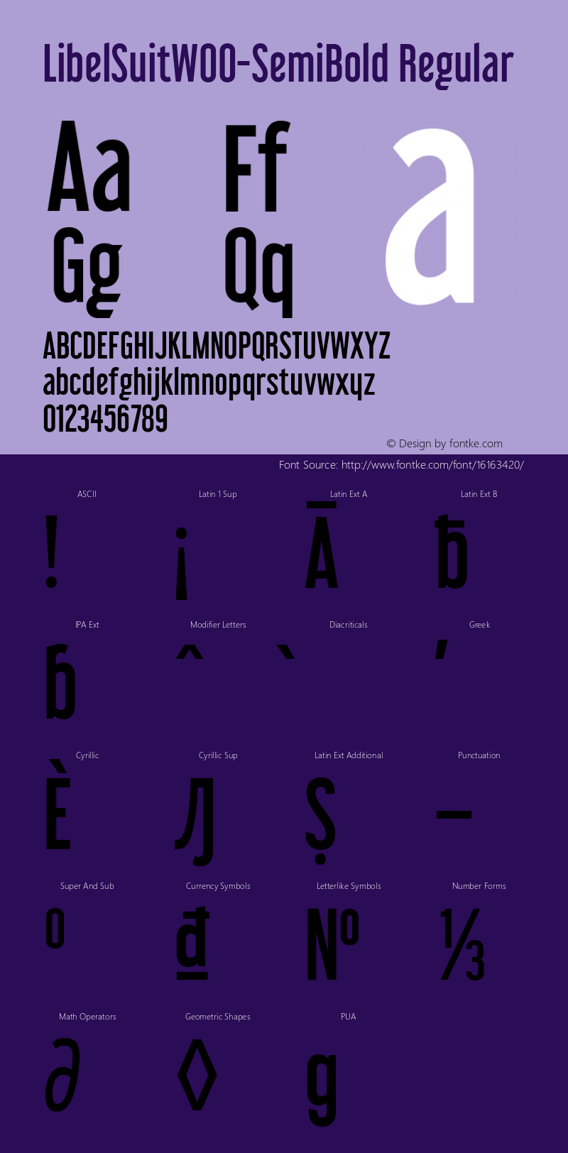 LibelSuitW00-SemiBold Regular Version 7.00 Font Sample