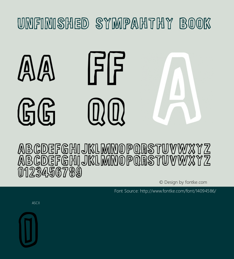 Unfinished Sympahthy Book Version 2 Font Sample