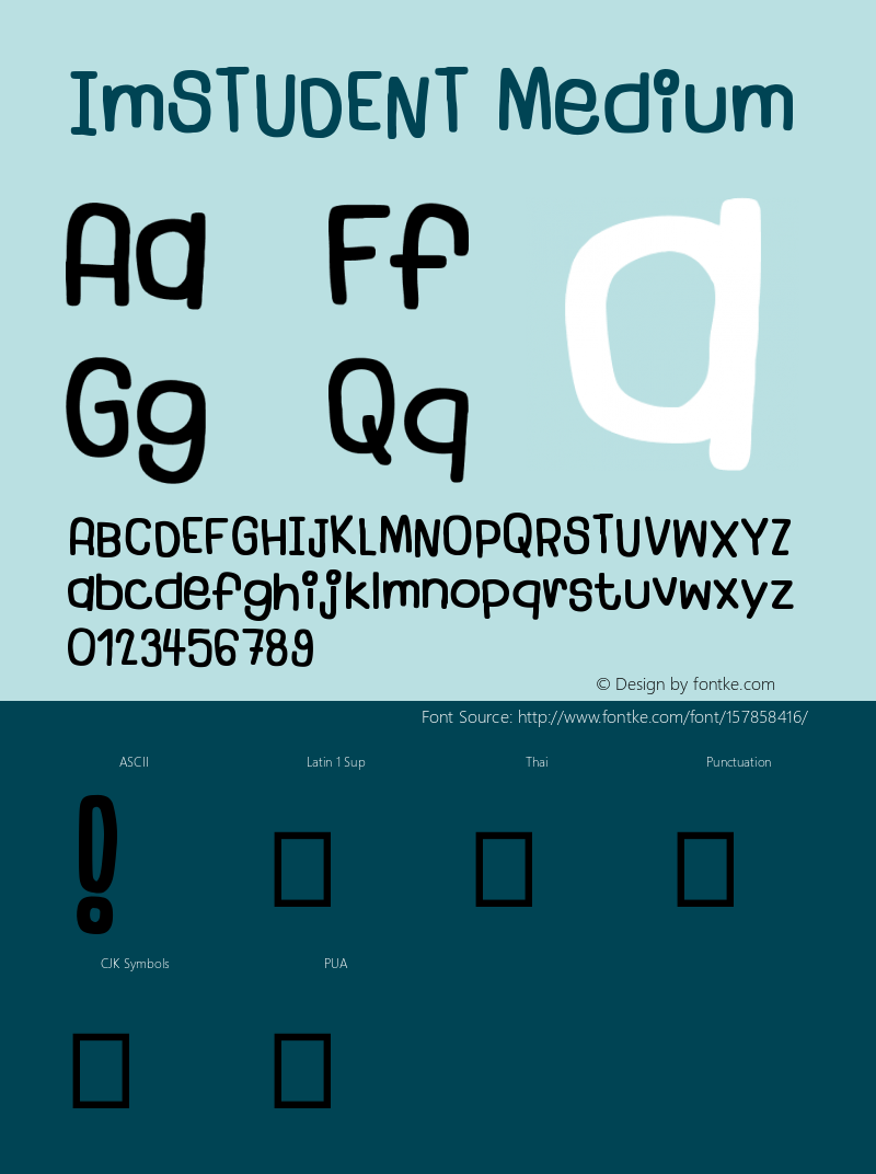 ImSTUDENT Version 001.000 Font Sample