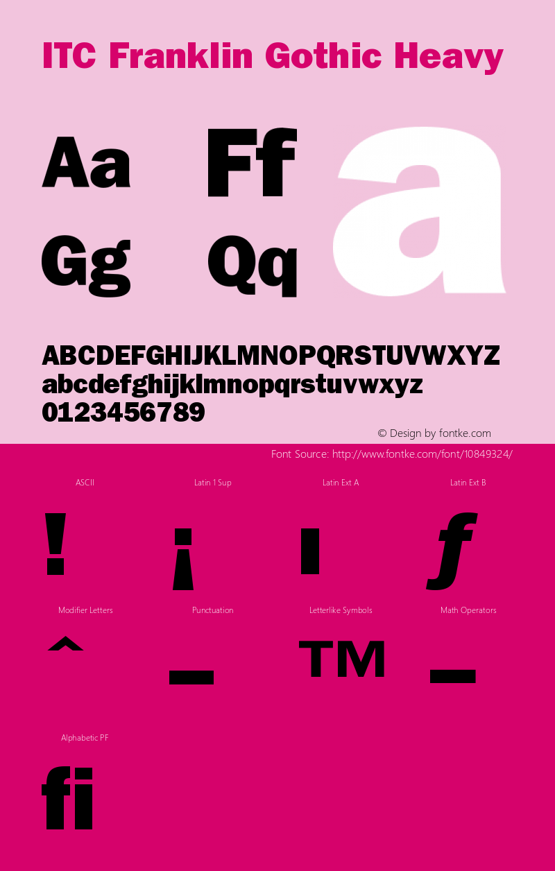 ITC Franklin Gothic Heavy Version 001.001 Font Sample