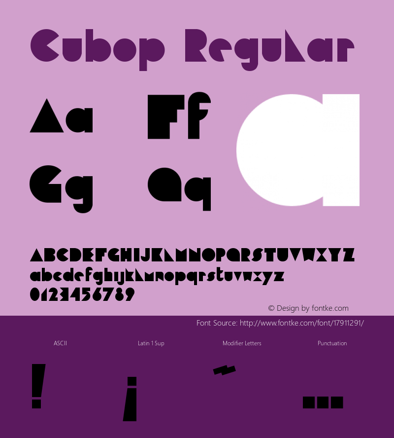 Cubop Regular 3.000 Font Sample