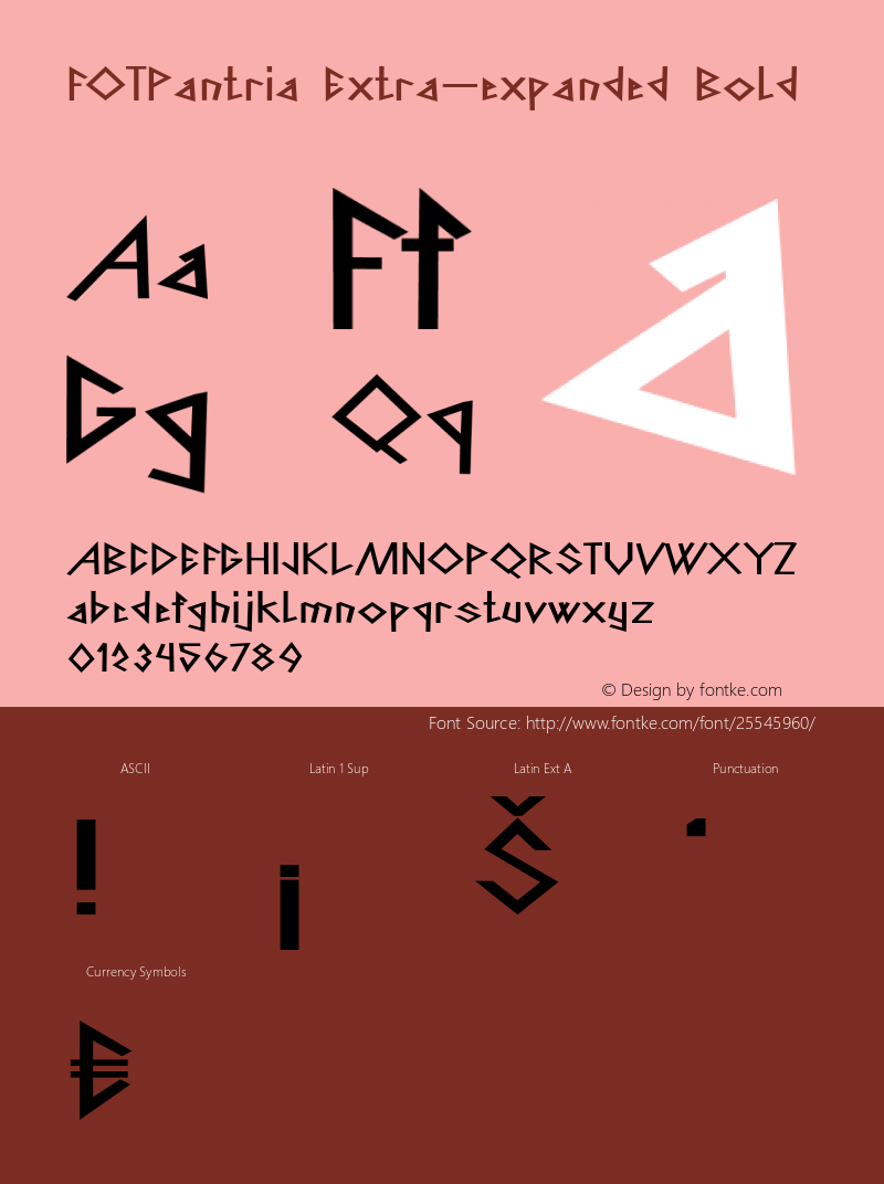 FOTPantria-ExtraexpandedBold Version 1.000 Font Sample