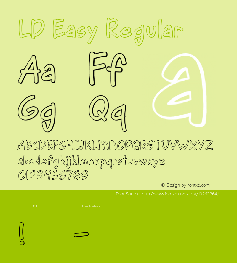 LD Easy Regular 10/2/01 Font Sample