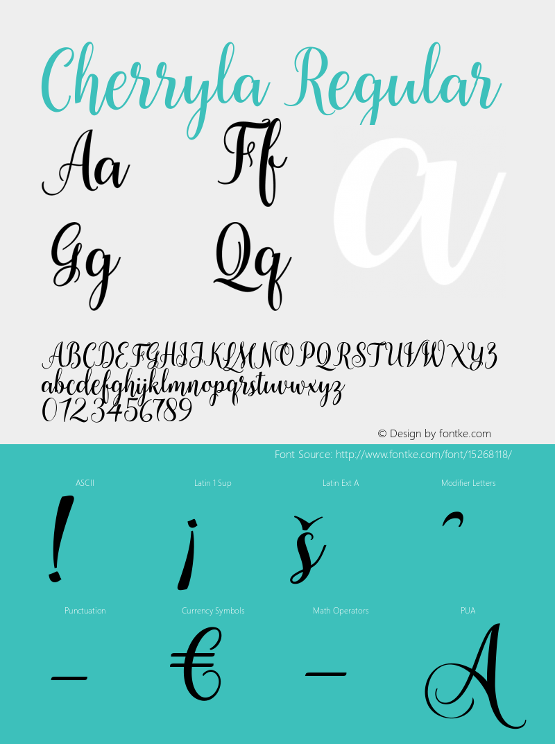 Cherryla Regular Version 1.000 Font Sample