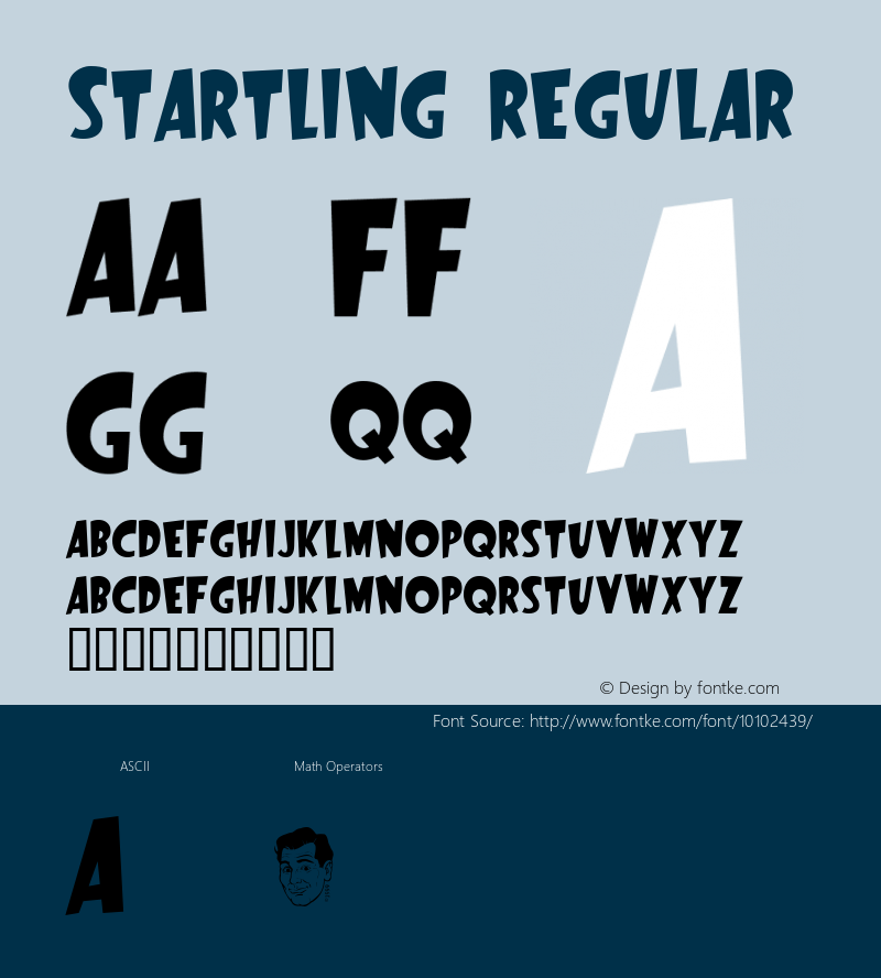 Startling Regular Macromedia Fontographer 4.1 2/19/2002 Font Sample