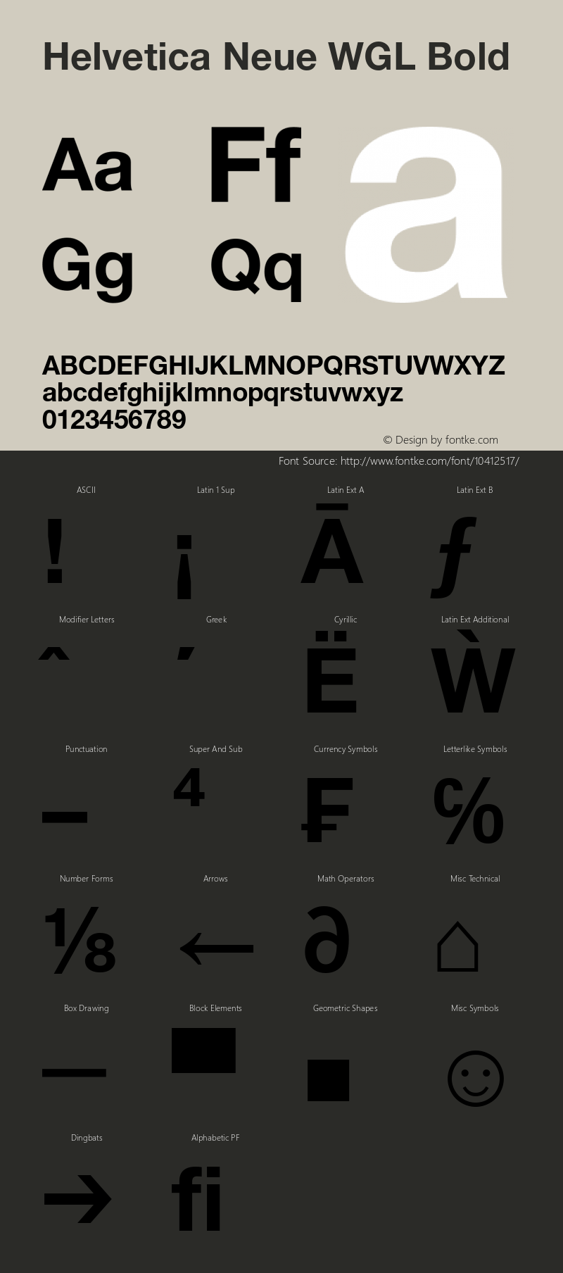 Helvetica Neue WGL Bold Version 1.30 Font Sample