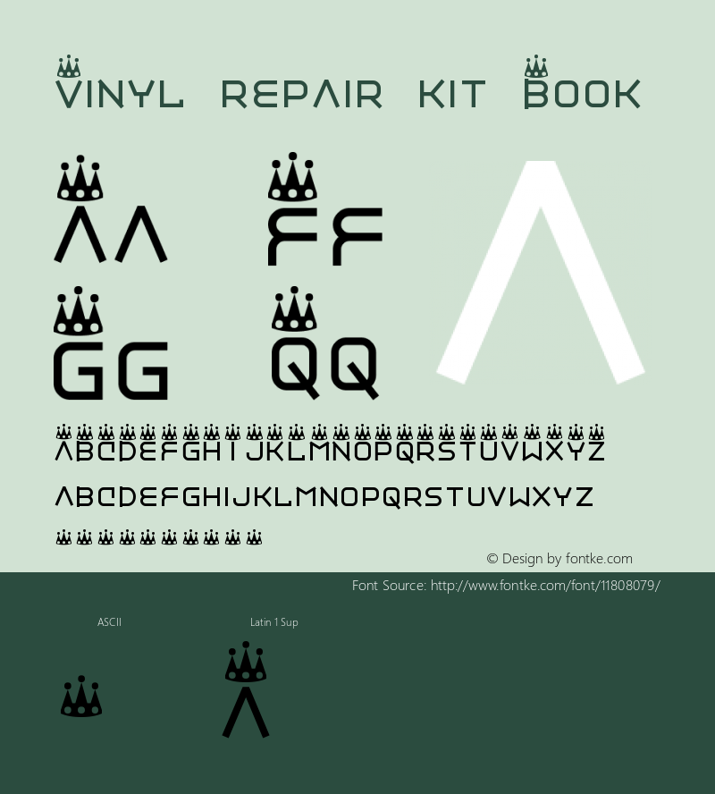 Vinyl repair kit Book Version 2 Font Sample