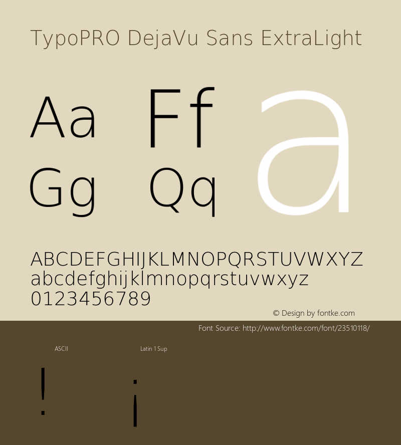 TypoPRO DejaVu Sans Light Version 2.37 Font Sample