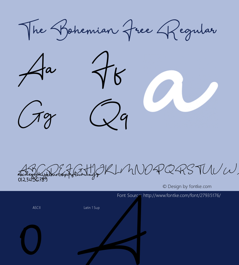 The Bohemian Free Version 1.003;Fontself Maker 3.0.2 Font Sample