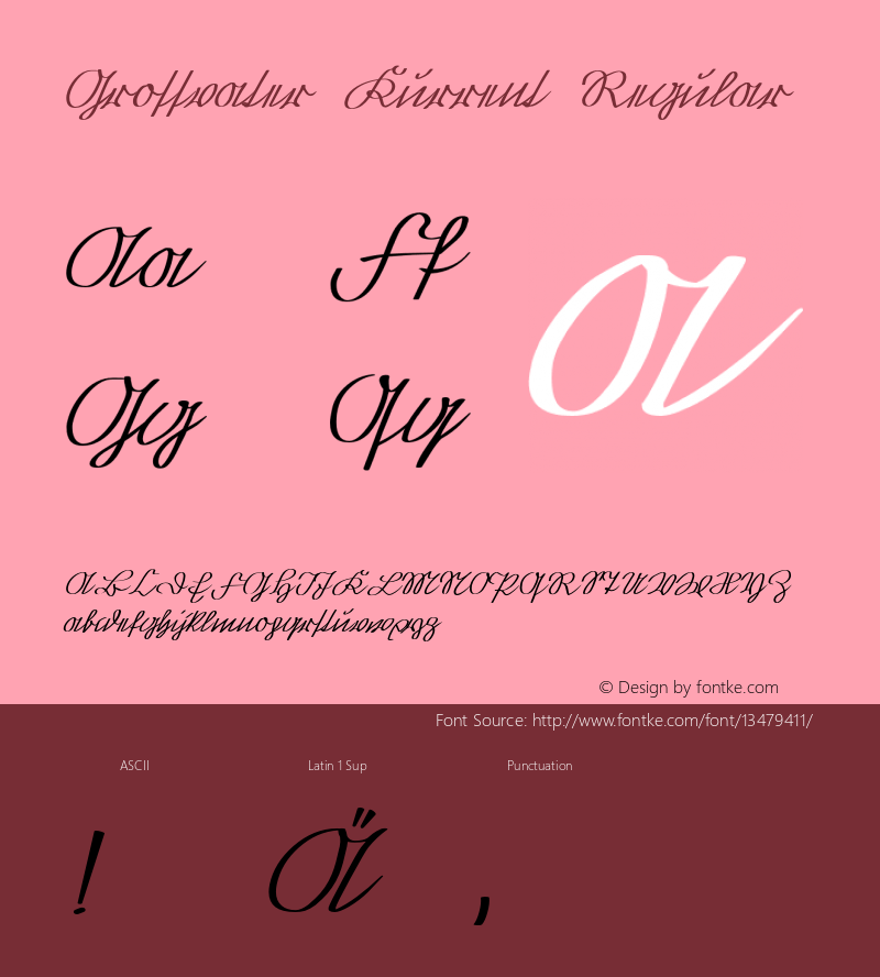 Grossvater Kurrent Regular Macromedia Fontographer 4.1 5/10/97 Font Sample