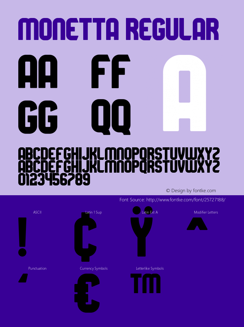 Monetta Version 1.000 Font Sample