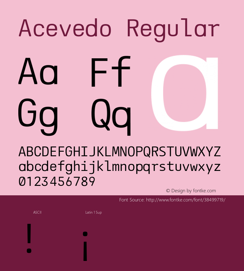 Acevedo Version 1.000 Font Sample