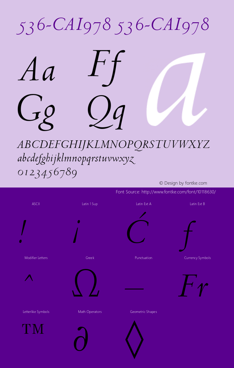 536-CAI978 536-CAI978 536-CAI978 Font Sample