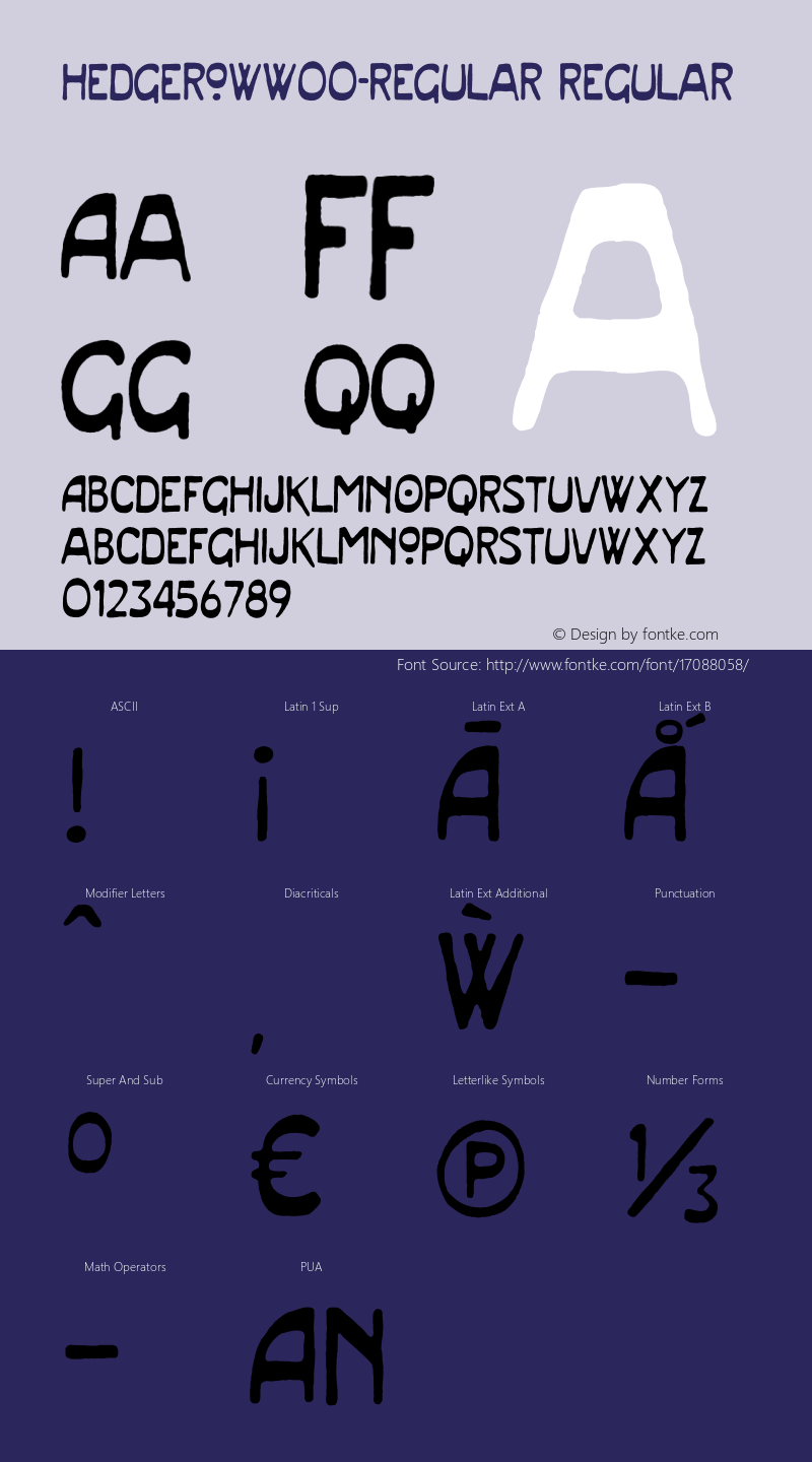 HedgerowW00-Regular Regular Version 1.00 Font Sample