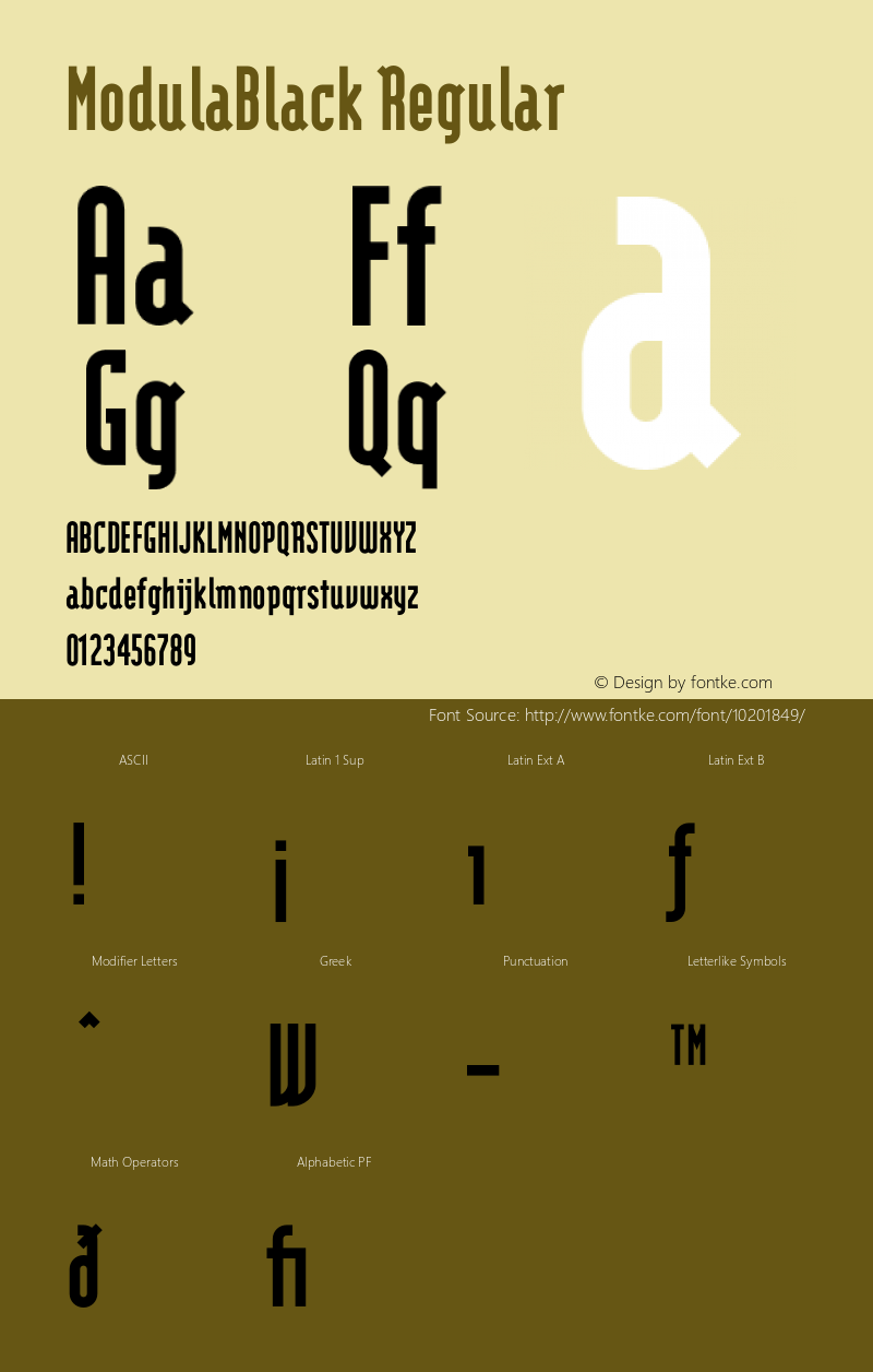 ModulaBlack Regular 001.001 Font Sample