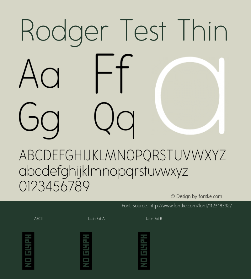 Rodger Test Thin Version 1.001;PS 001.001;hotconv 1.0.88;makeotf.lib2.5.64775 Font Sample